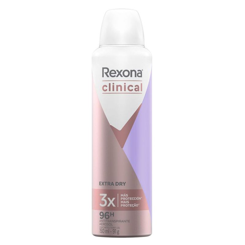 Desodorante Aerosol Rexona Clinical Extra Dry 91g