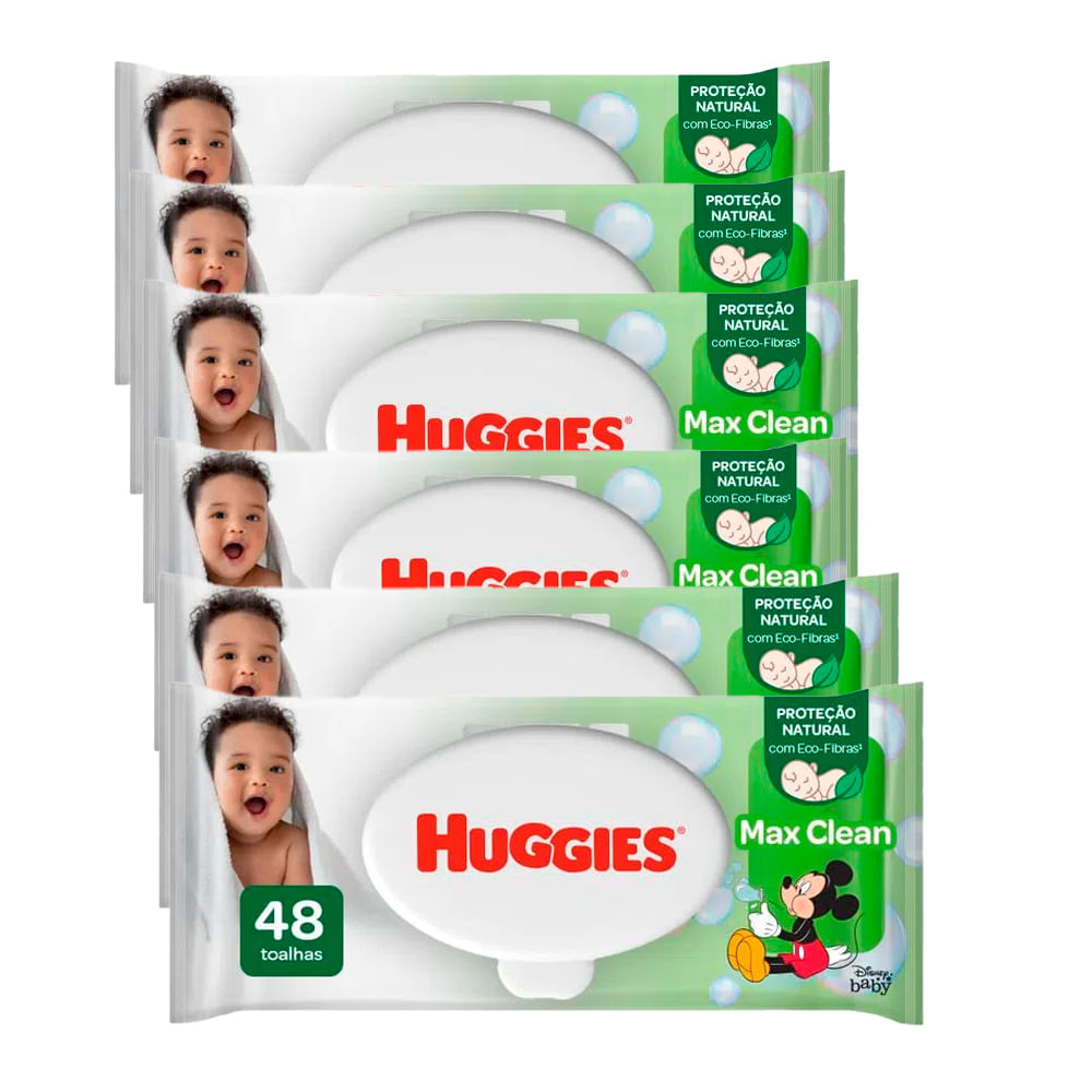 Kit Lenço Umedecido Huggies Max Clean - 288 Unidades