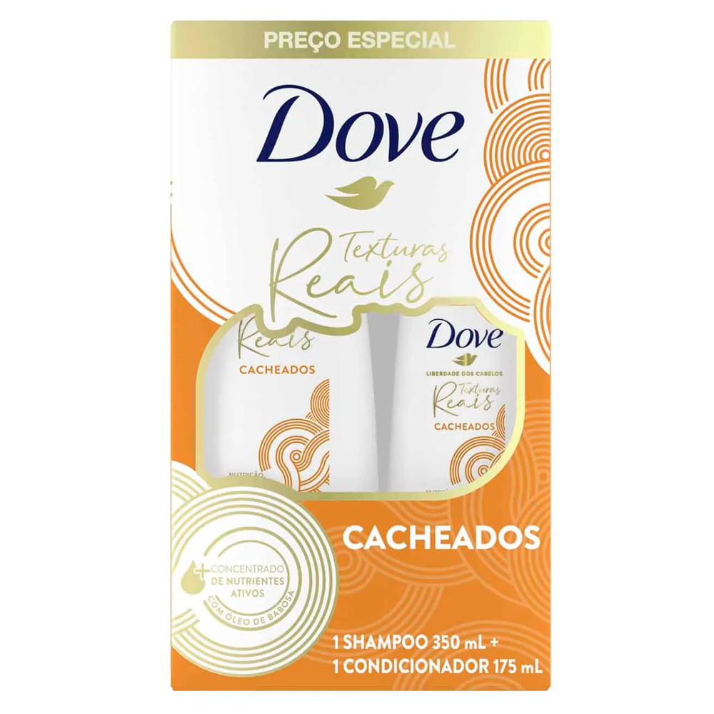 Dove Shampoo Kit Shampoo 350ml + Condicionador 175ml Texturas Reais Cacheados 525 Ml X 1