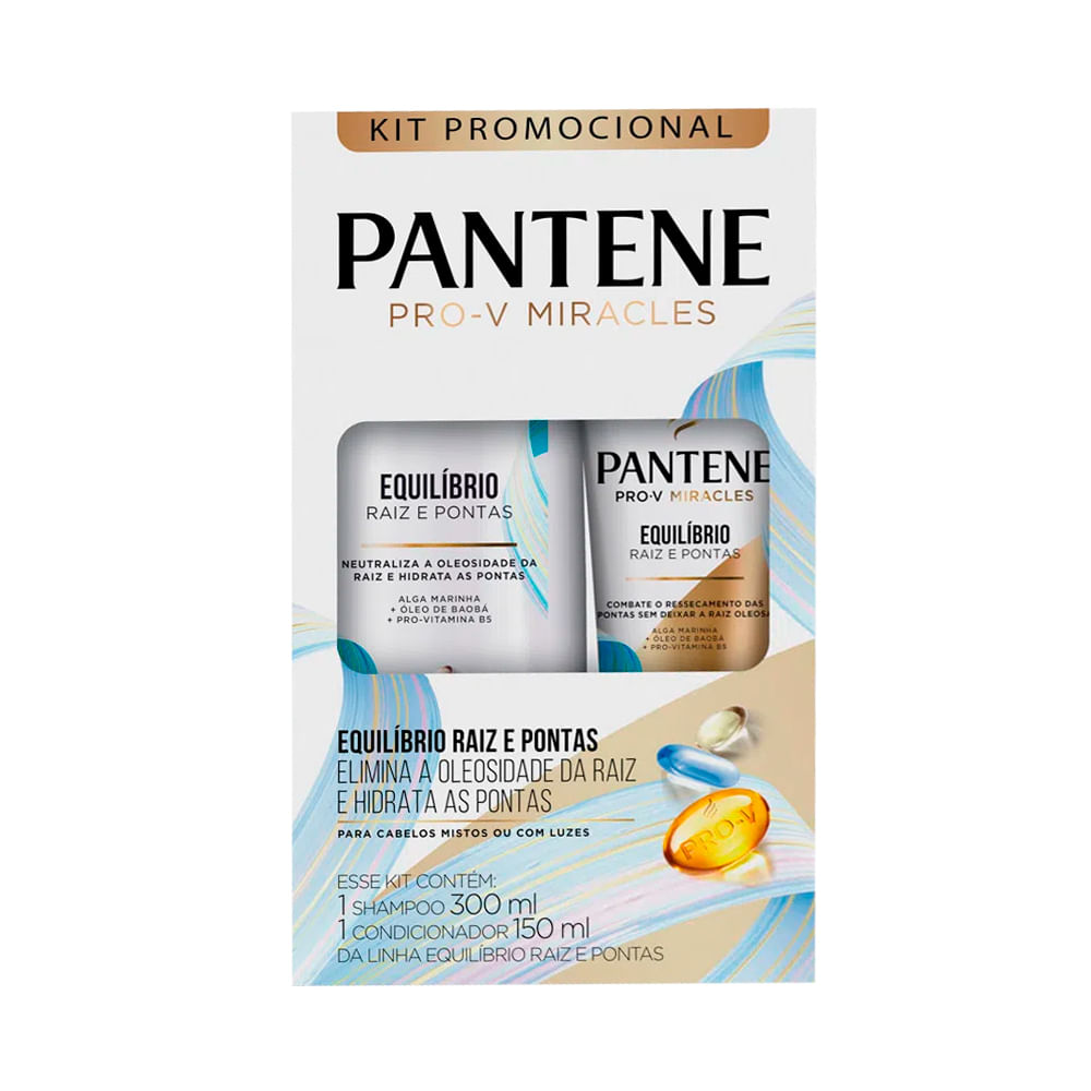 Pantene Shampoo Kit Equilibrio Raiz Pontas Shampoo 300ml+condicionador 150ml 450 Ml X 1
