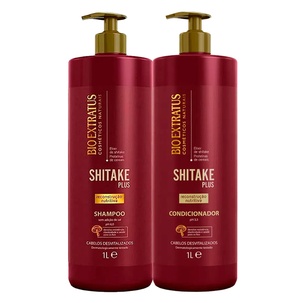 Kit Shampoo + Condicionador Bio Extratus Shitake Plus 1L