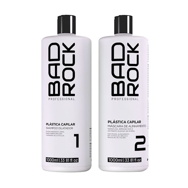 Kit Shampoo + Máscara Bad Rock Plástica Capilar 1000ml
