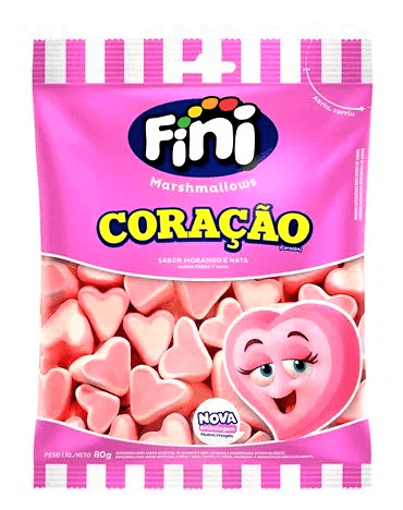 Bala Fini Marshmallows Coração 80g