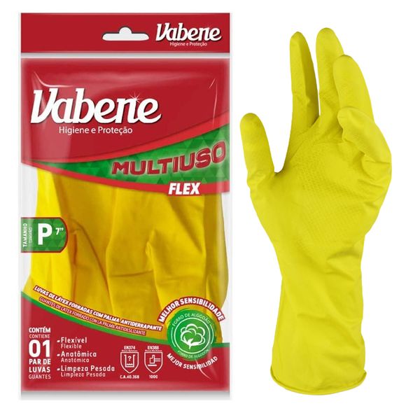 Luva Vabene Latex Amarela Tamanho P