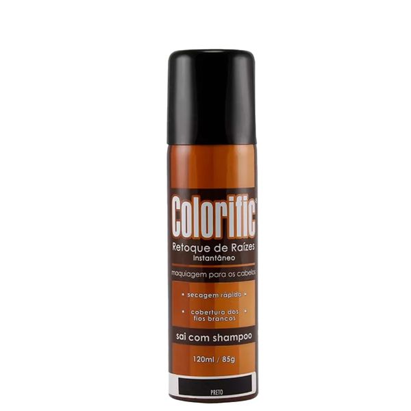 Retoque Capilar Colorific Spray Preto 120ml