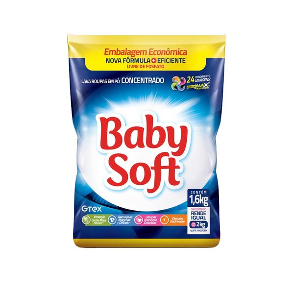 Sabão Em Pó Baby Soft Concentrado Refil 1.6Kg