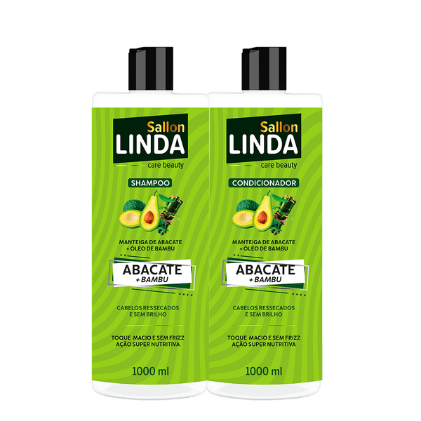 Kit Shampoo + Condicionador Abacate Sallon Linda 1L