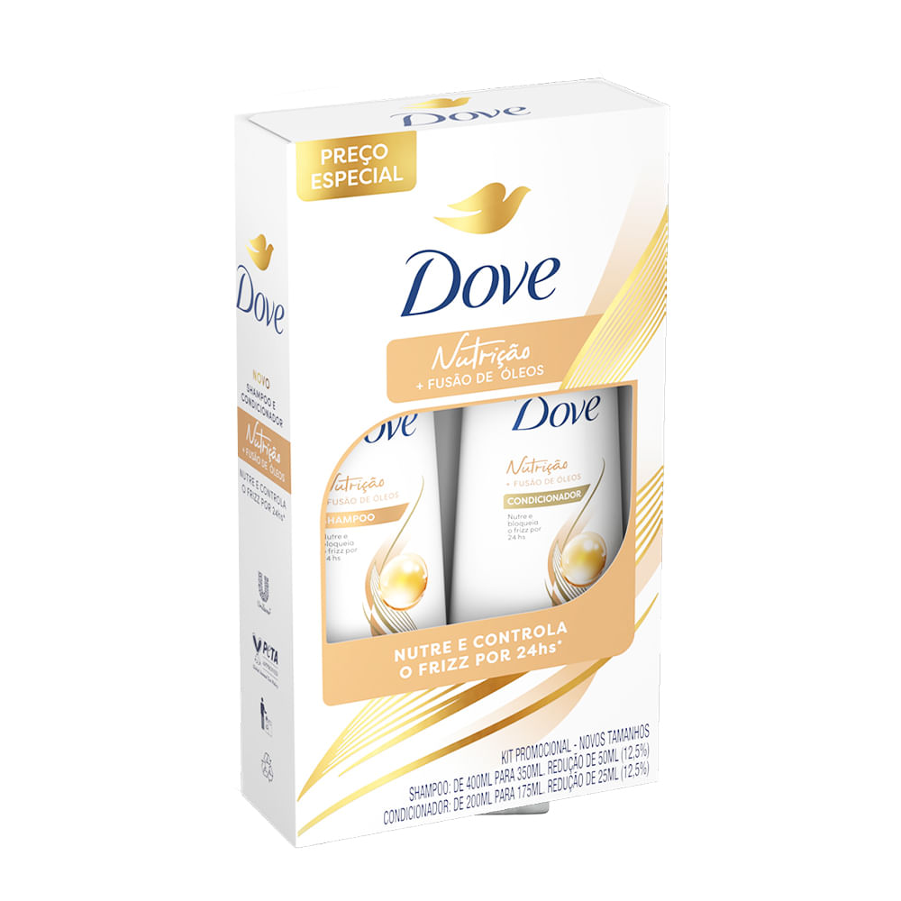 Kit Dove Shampoo 350ml + Condicionador Nutrição 175ml