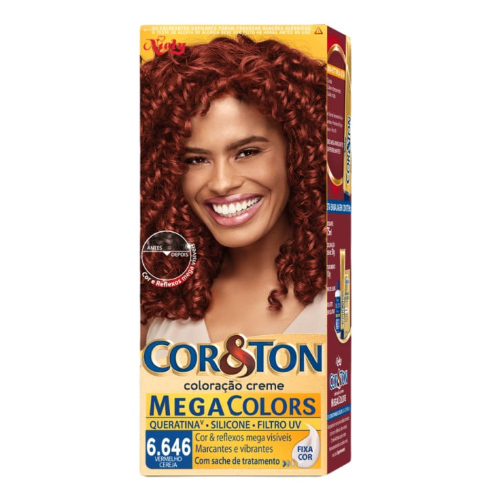 Tintura Creme Cor & Ton Megacolors Vermelho Cereja 6.646