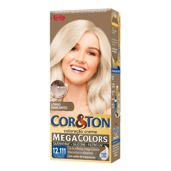 Tintura Creme Cor & Ton Megacolors Louro Super Platinado 12.111
