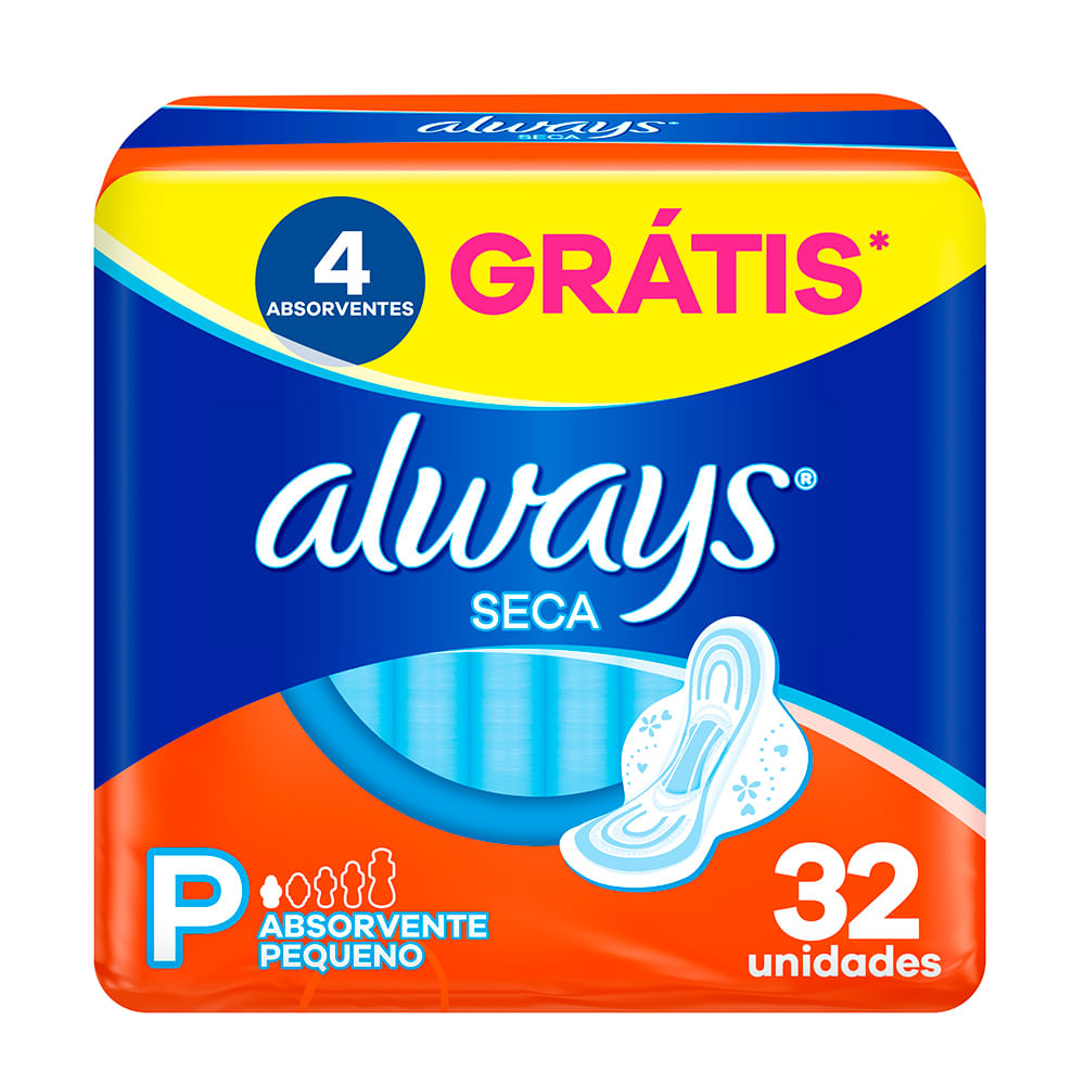 Absorvente Always Super Proteção Cobertura Seca - 32 Unidades