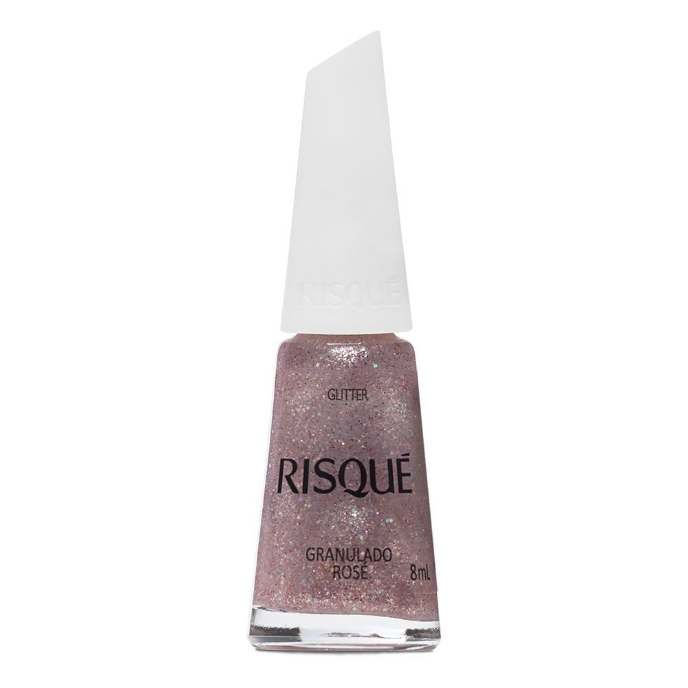 Esmalte Risqué Efeitos Glitter Granulado Rosé 8ml