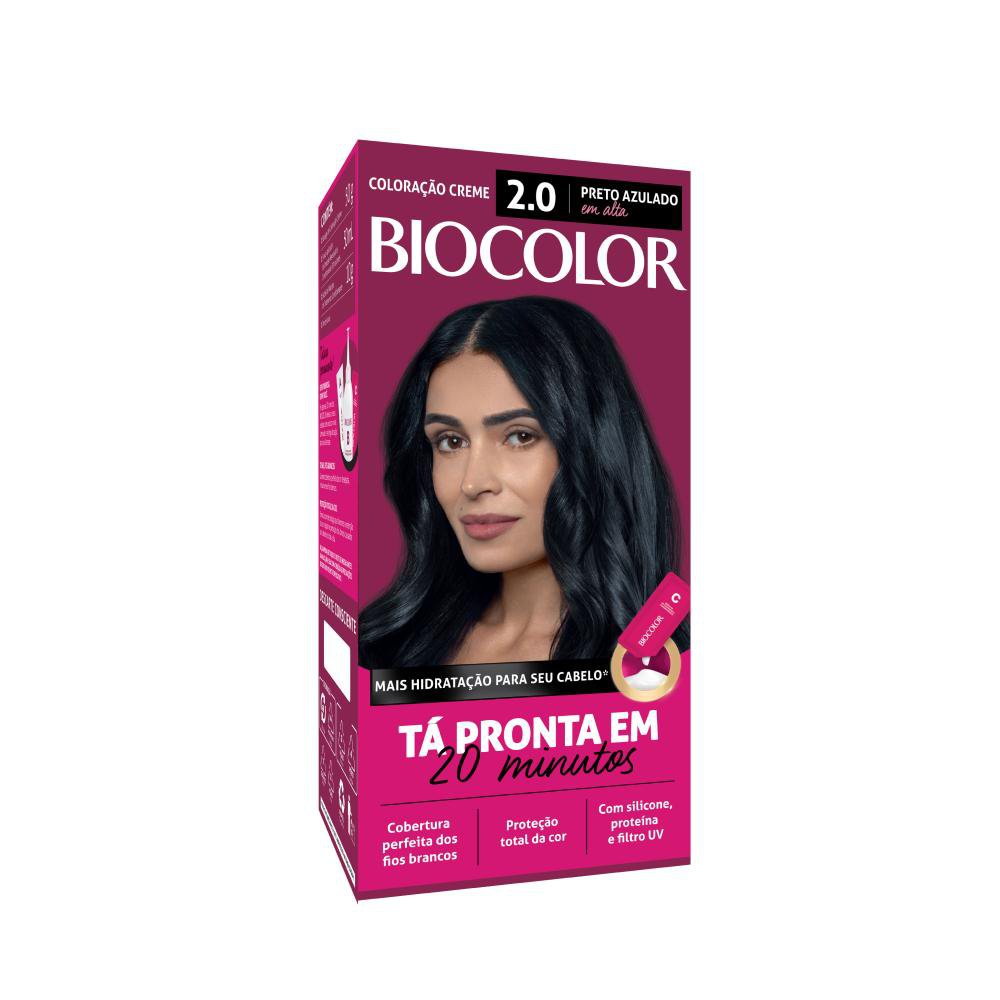 Mini Kit Tintura Creme Biocolor Preto Azulado 2.0