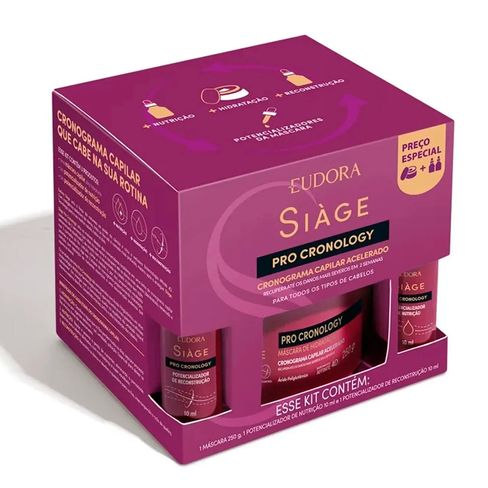 Kit Siàge Máscara 250ml + 2 Potencializador Pro Cronology 10ml
