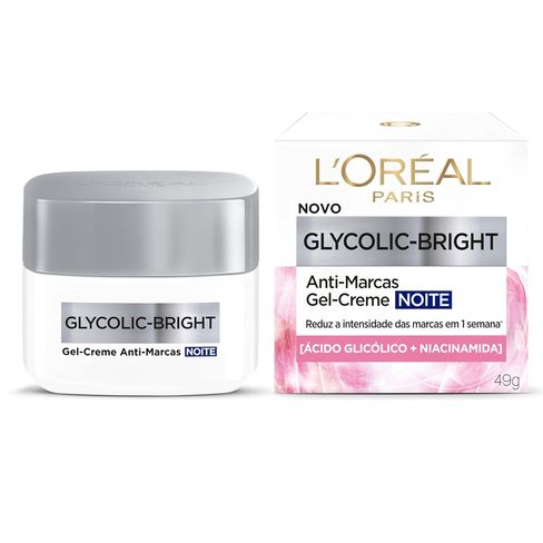Gel Creme Facial Anti-Marcas L'Oréal Paris Glycolic Bright Noite 49g