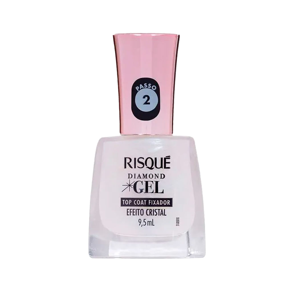 Top Coat Fixador Risqué Diamond Gel Efeito Cristal 9,5ml