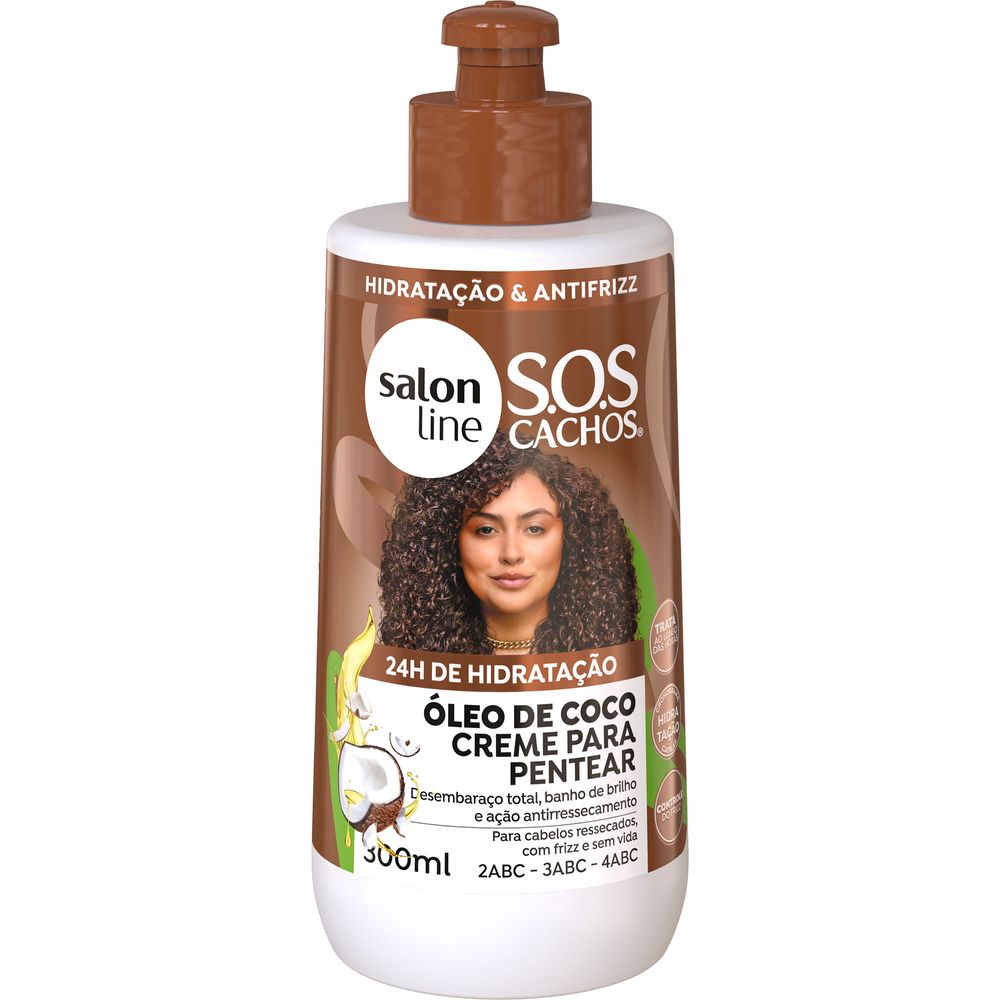 Creme para Pentear SOS Cachos Óleo de Coco Hidratação Absoluta Salon Line 300ml