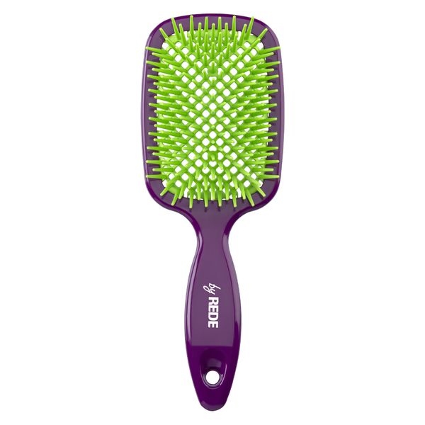 Escova De Cabelo By Rede Favo Quadrado Roxo/Verde Ref.4033