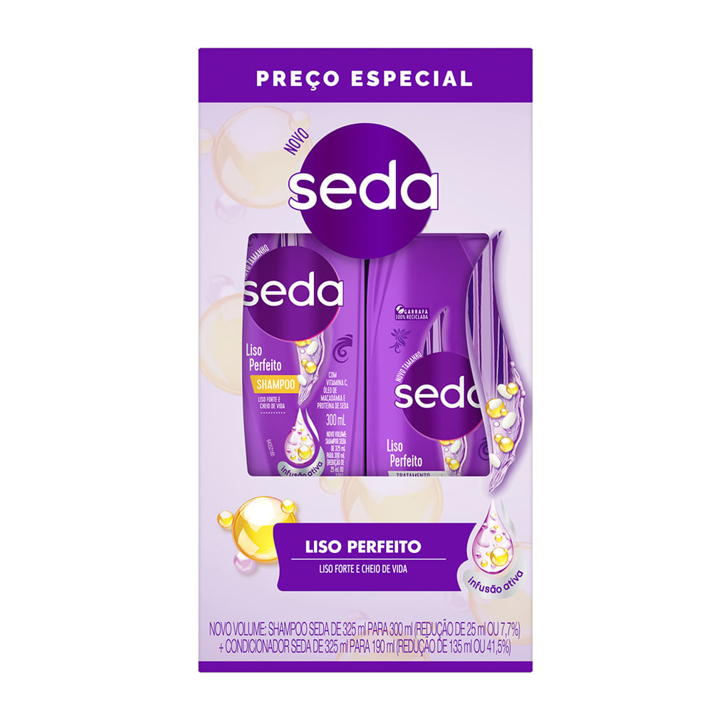 Kit Seda Liso Perfeito Shampoo 300ml + Condicionador 190ml