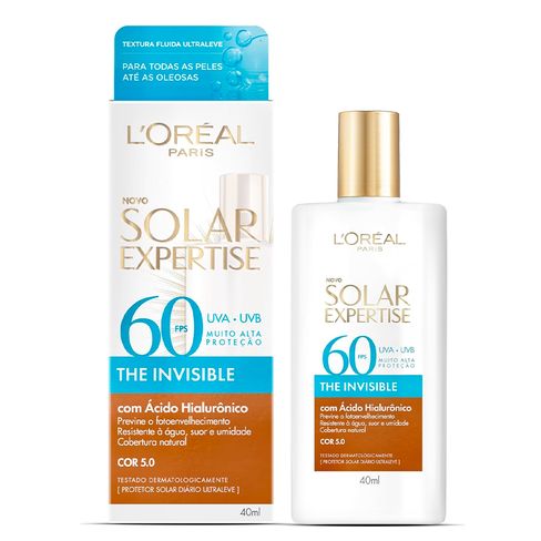 Protetor Solar Facial L'Oréal Paris Expertise Fluido FPS 60 Cor 5.0 40g