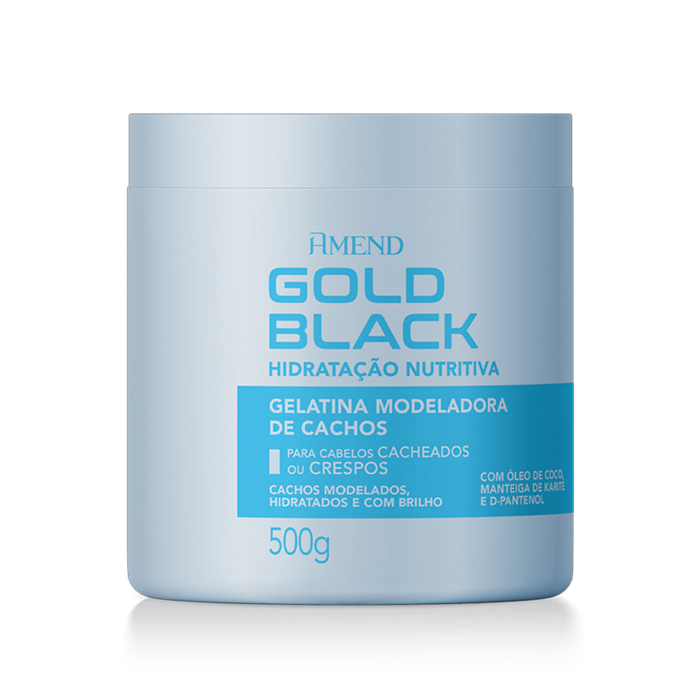 Gelatina Capilar Amend Gold Black Modeladora De Cachos 500g