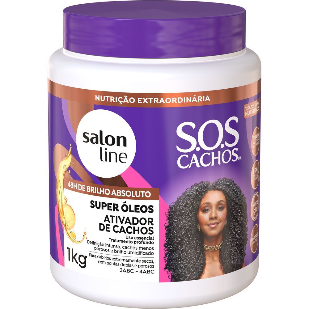 Ativador De Cachos 12 Óleos SOS Cachos Nutritivos 1kg