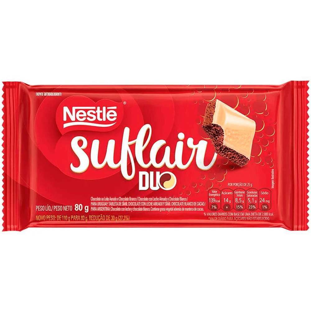 Chocolate Barra Nestlé Suflair Duo 80g