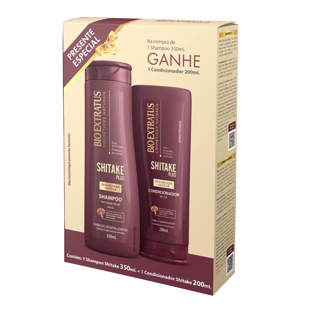 Kit Bio Extratus Shitake Plus Shampoo 350ml + Condicionador 200ml