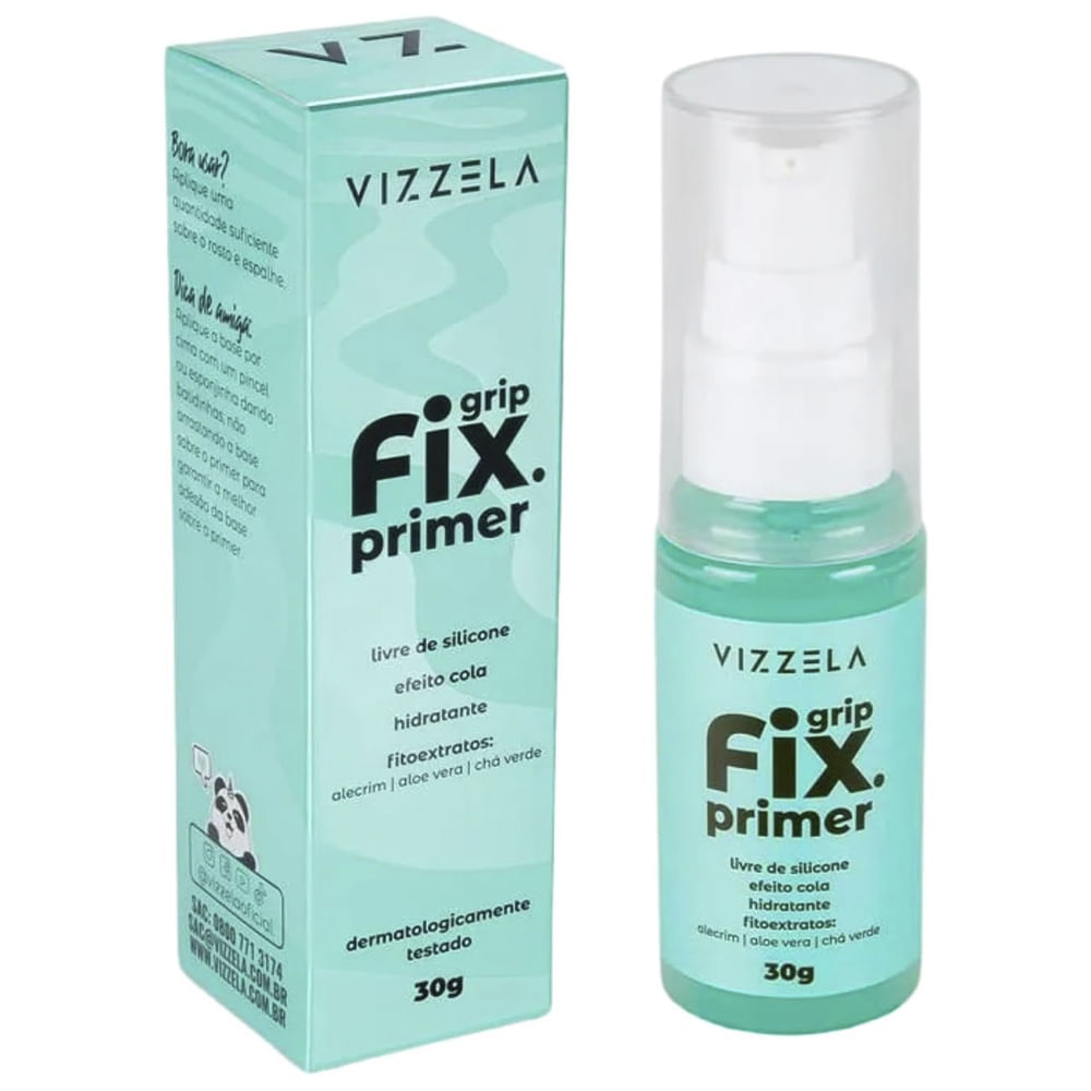Primer Facial Hidratante Grip Fix Vizzela Fixador de Maquiagem 30g