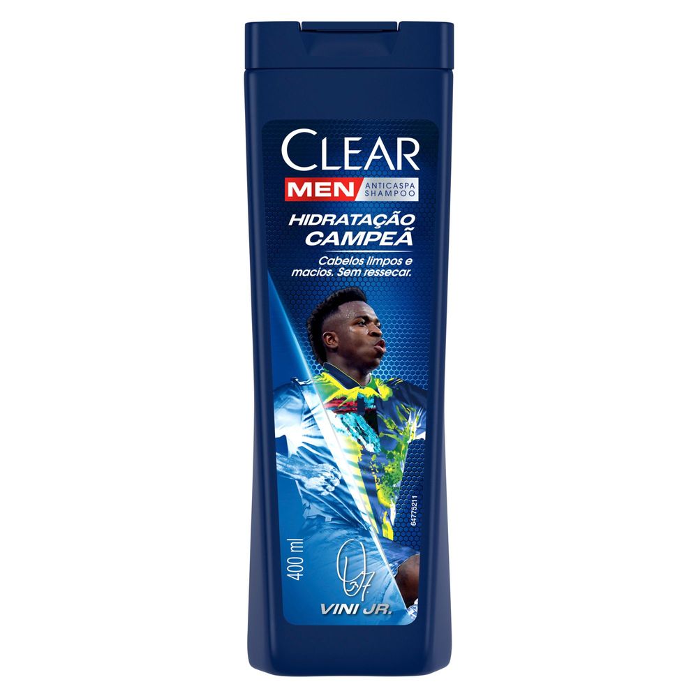 Shampoo Anticaspa Clear Hidratação Campeã By Vini Jr 400ml