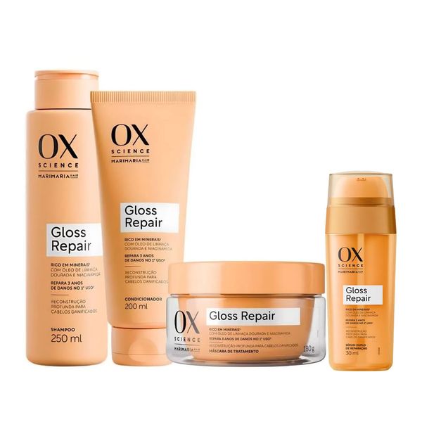 Kit Ox Science Mari Maria Gloss Repair - 4 Produtos