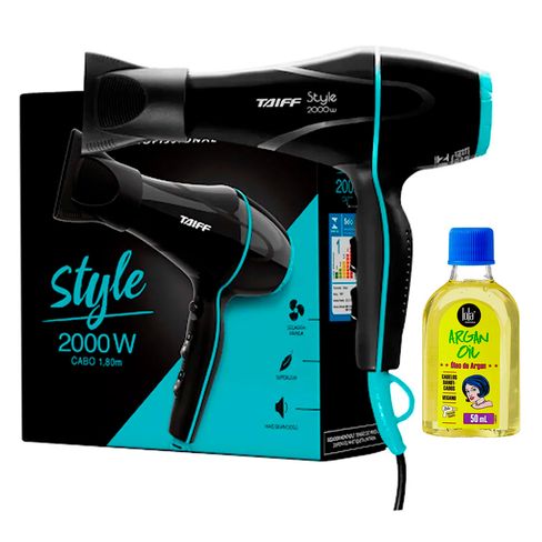 Secador Taiff Style Preto 2000W 127V + Óleo Lola Argan 50ml