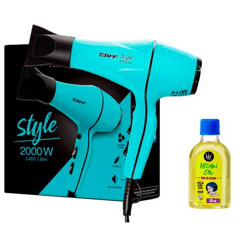 Secador Taiff Style Azul Tiffany 2000W 127V + Óleo Lola Argan 50ml