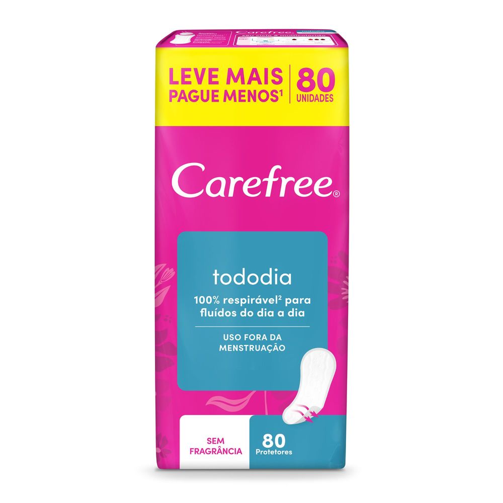 Protetor Diário Carefree Sem Perfume Leve 80 Pague 60