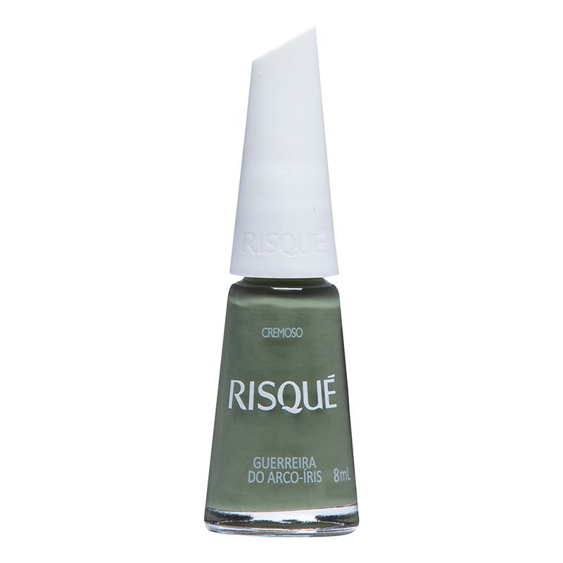 Esmalte Risqué Verde Militar Cremoso Guerreira do Arco-íris 8ml
