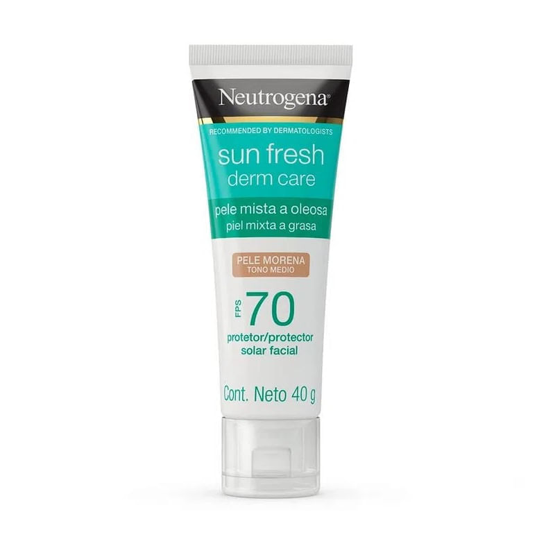 Protetor Solar Facial Com Cor Neutrogena Derm Care Pele Morena FPS70 40g